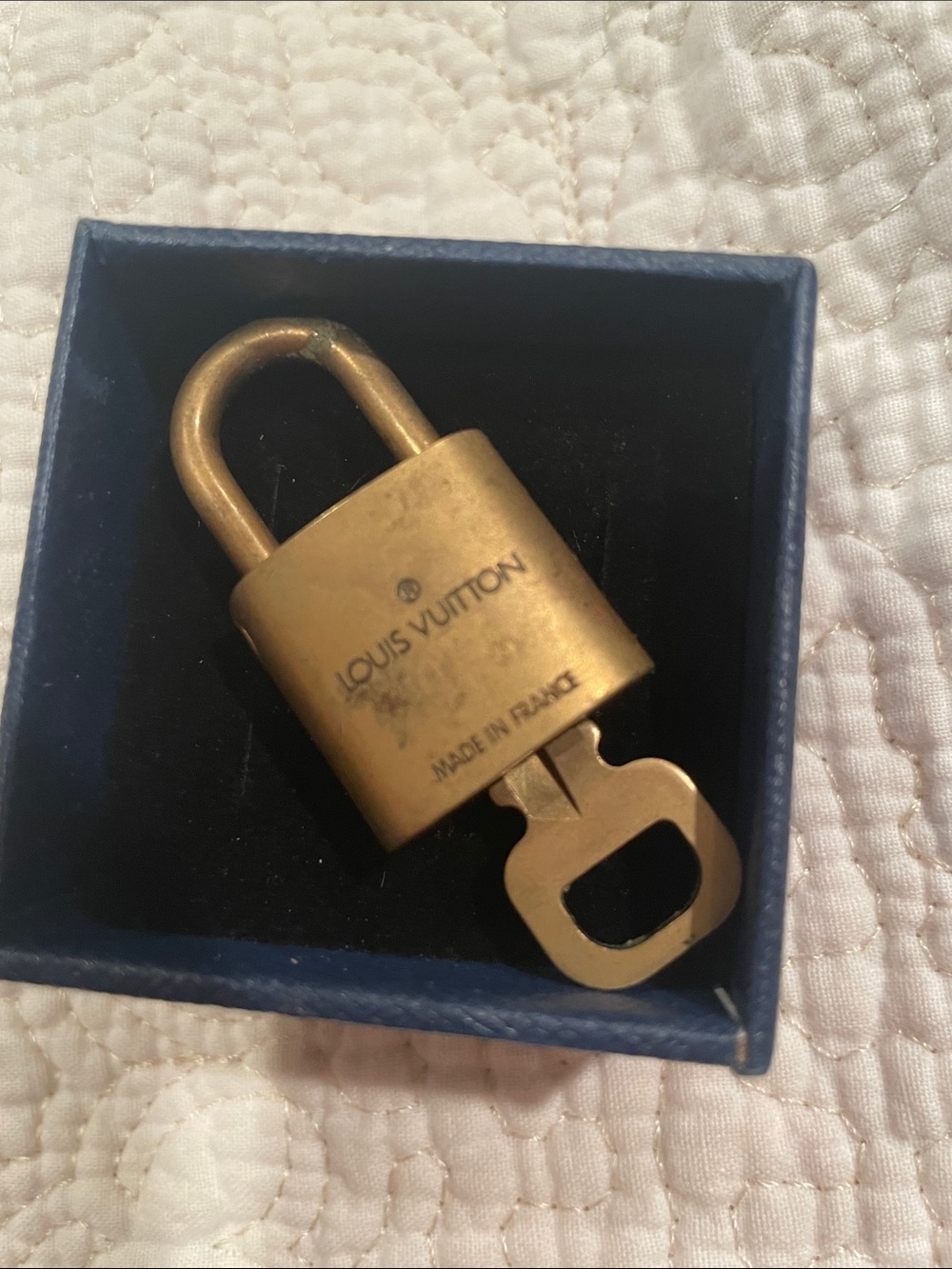 Louis Vuitton Gold Tone Padlock with Key